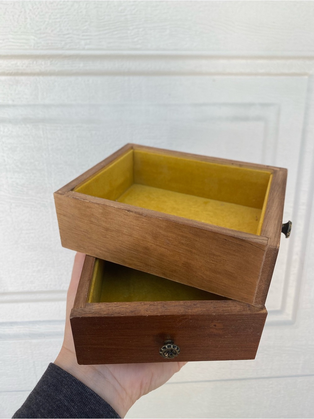 Vintage Wooden Velvet Lined Drawers